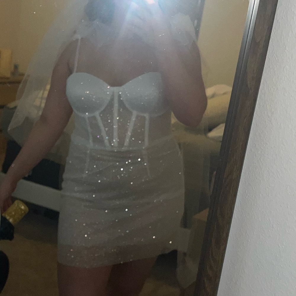Rosie Etienne Bridal | Angelique Dress | Size 12UK | Glittery Bachelorette dress